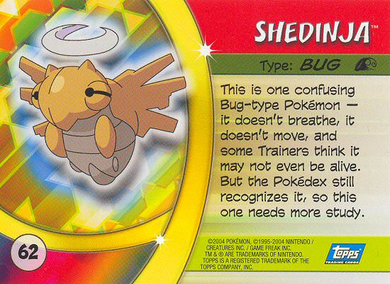 Shedinja - 62 - Topps - Pokemon Advanced Challenge - back