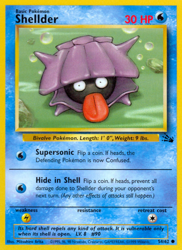 Check the actual price of your Shellder 54/62 Pokemon card