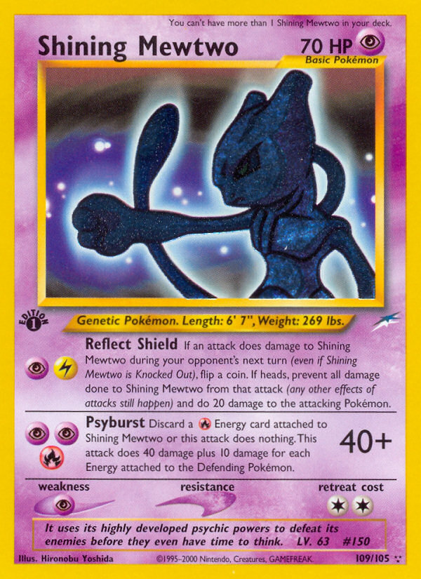 Check the actual price of your Shining Mewtwo 109/105 Pokemon card