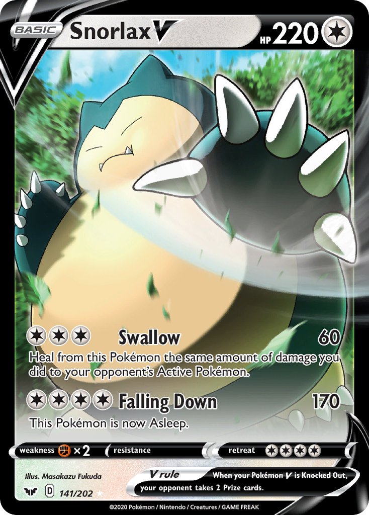 Snorlax V - 141 - Sword & Shield