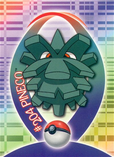 Pineco - 43 of 62 - Topps - Johto series - front