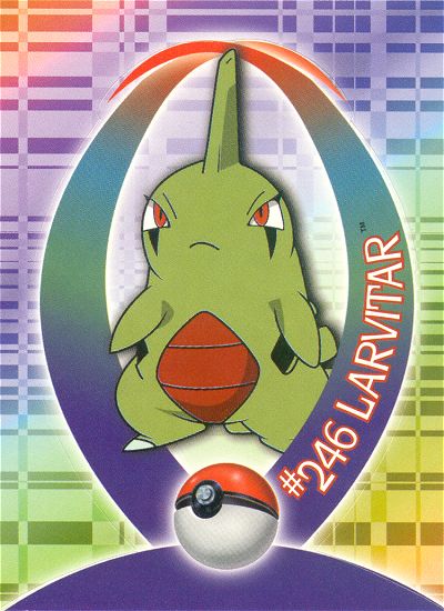 Larvitar - 34 of 37 - Topps - Johto League Champions - front