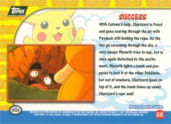 Success - 55 - Topps - Pokemon the first movie - back