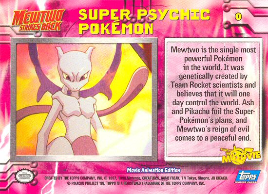Super Psychic Pokémon - 0 - Topps - Pokemon the first movie - back