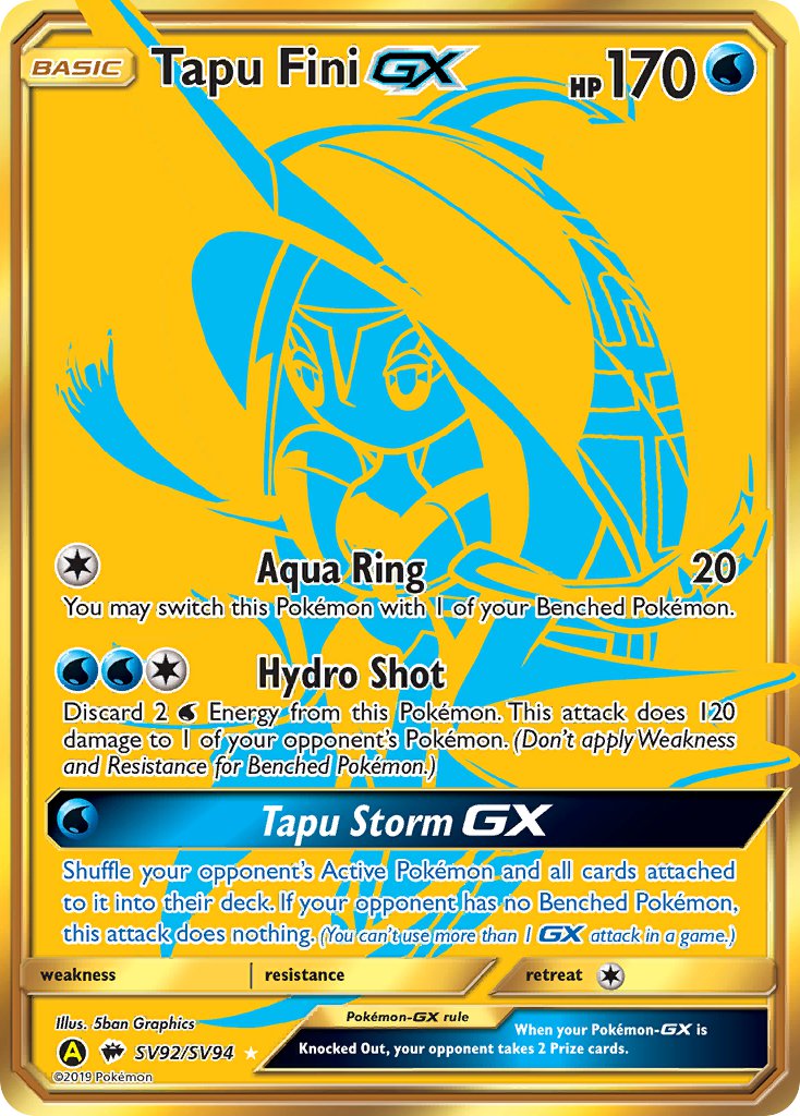 Tapu Fini-GX - SV92 - Burning Shadows