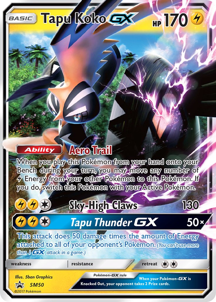 Card Tapu Koko 85/214 da coleção Lost Thunder