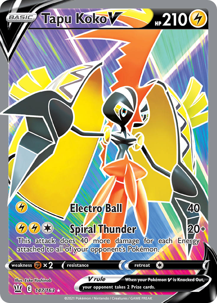 Pokemon Card Tapu Koko VMAX 051/163 Battle Styles NM/M 