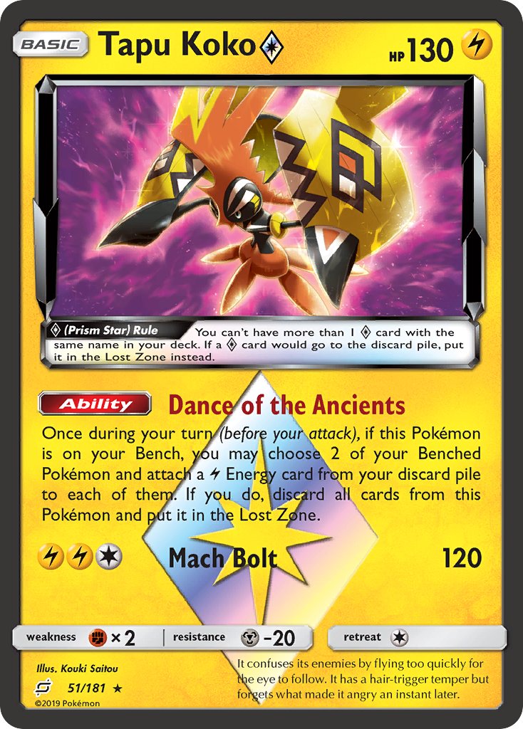 Carta Pokémon Tapu Koko GX (IT) em segunda mão durante 10 EUR em