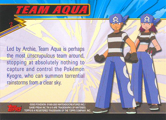Team Aqua - 2 - Topps - Pokemon Advanced - back