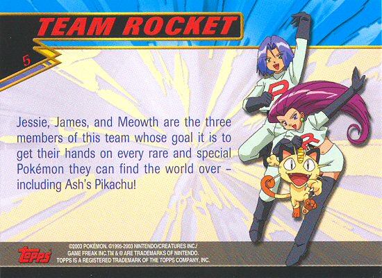 Team Rocket - 5 - Topps - Pokemon Advanced - back
