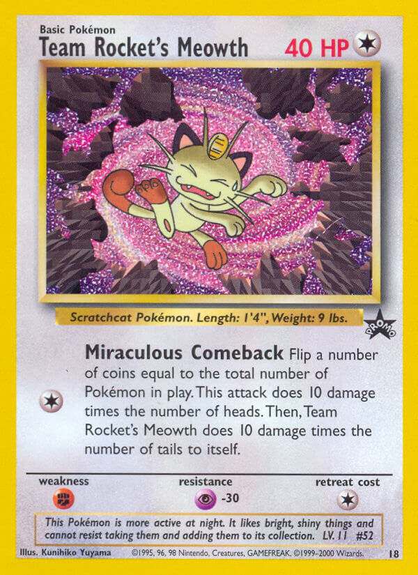 Team Rocket’s Meowth - 18 - Wizards Black Star Promos