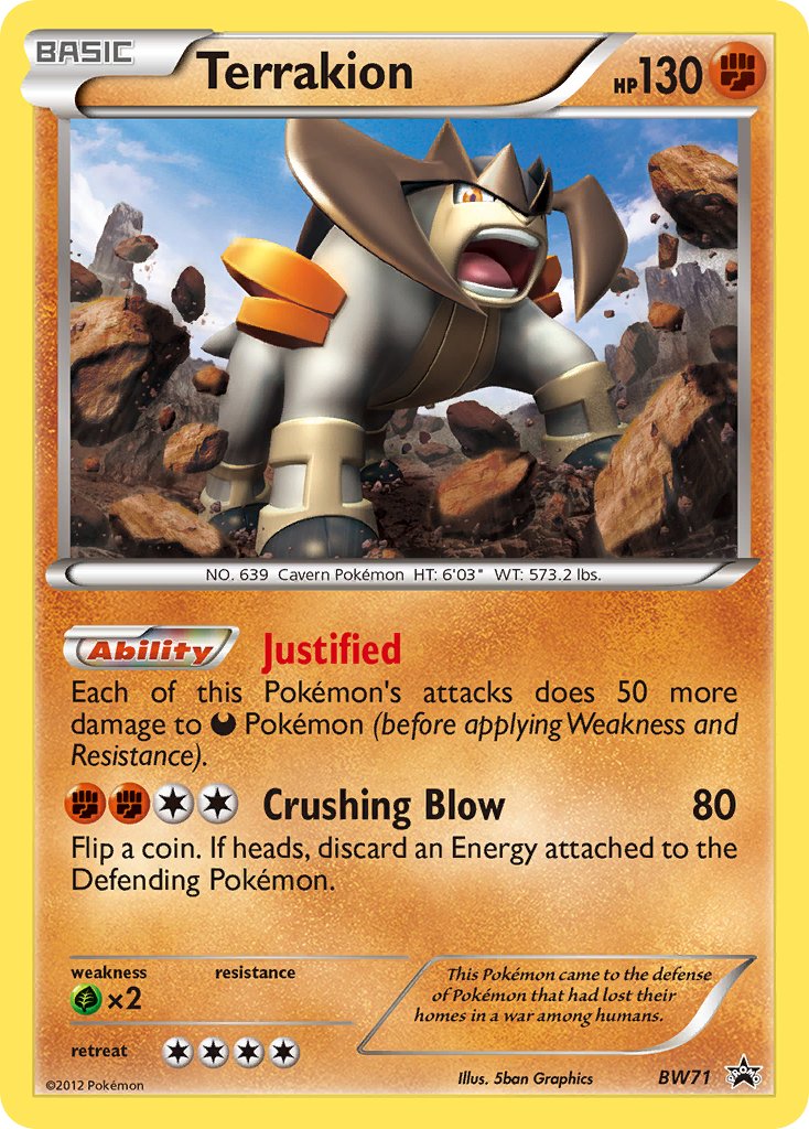 Terrakion - BW71 - Black & White Promos