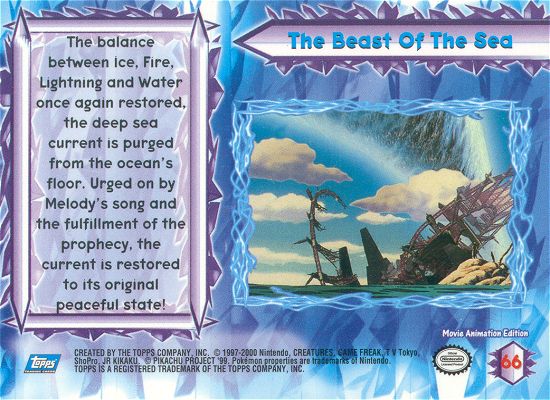 The Beast Of The Sea - 66 - Topps - Pokemon the Movie 2000 - back