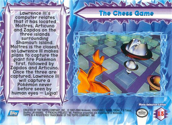 The Chess Game - 15 - Topps - Pokemon the Movie 2000 - back