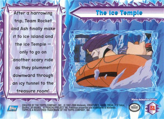 The Ice Temple - 51 - Topps - Pokemon the Movie 2000 - back