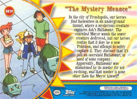 The Mystery Menace - OR19 - Topps - Series 3 - back