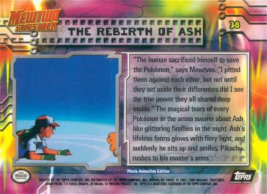 The Rebirth of Ash - 38 - Topps - Pokemon the first movie - back