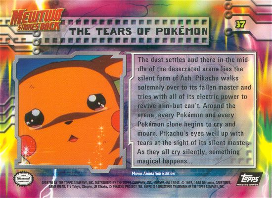 The Tears of Pokémon - 37 - Topps - Pokemon the first movie - back