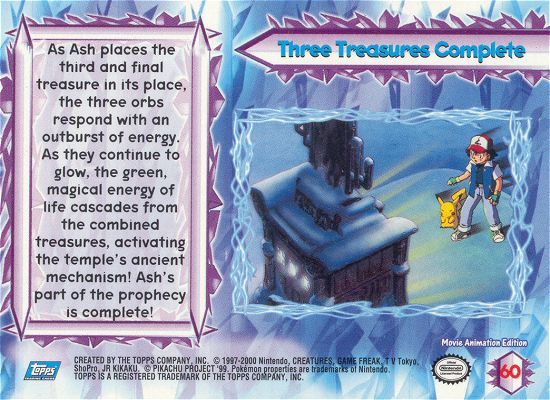 Three Treasures Complete - 60 - Topps - Pokemon the Movie 2000 - back