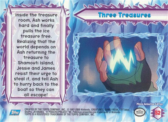 Three Treasures - 52 - Topps - Pokemon the Movie 2000 - back