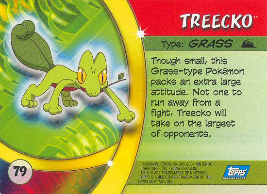 Treecko - 79 - Topps - Pokemon Advanced Challenge - back