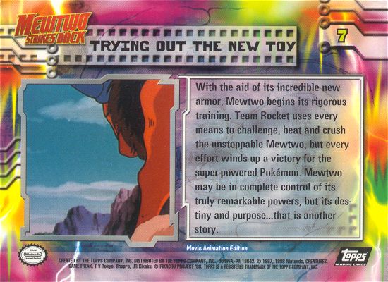 Trying Out the New Toy - 7 - Topps - Pokemon the first movie - back