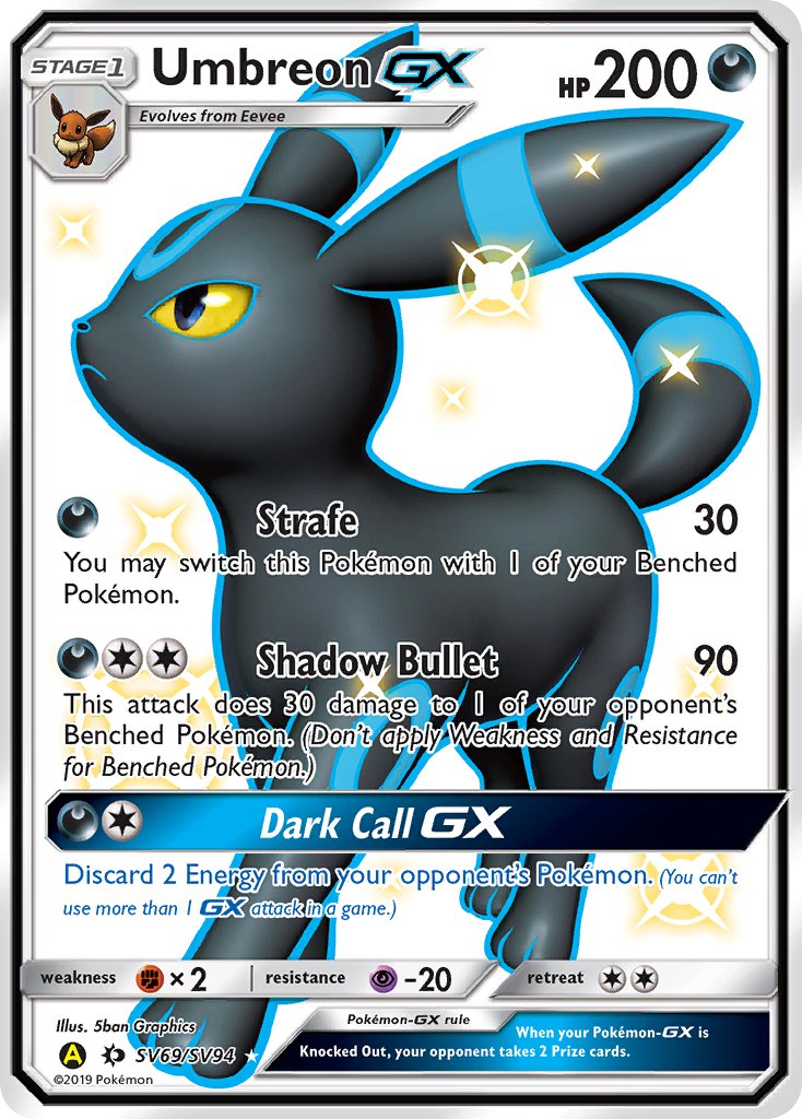 Umbreon-GX - SV69 - Sun & Moon