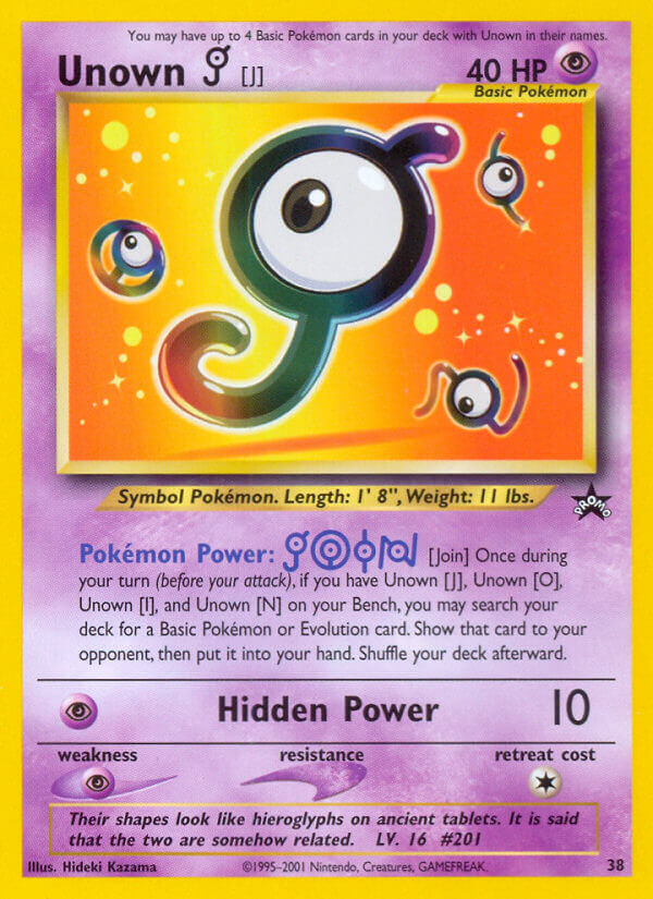 Unown [J] - 38 - Wizards Black Star Promos