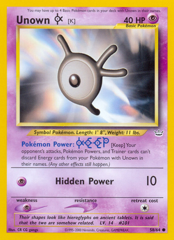 Unown [K] - Neo Revelation - Unlimited