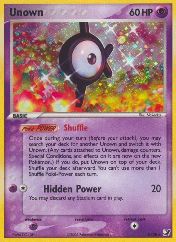 Pokémon Card Unown Letter K Pokemon Trading Card Game