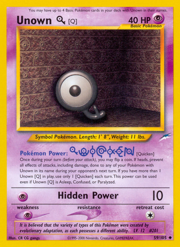 Pokemon Card Unown [A] LV.15 Diamond & Pearl 65/130 NEAR MINT Non-Holo  Uncommon!