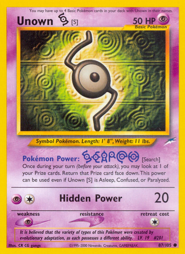 Unown [W] (29/105) [Neo Destiny] – Pokemon Plug