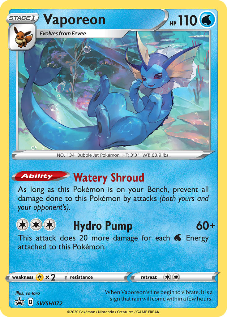 Vaporeon - SWSH072 - Sword & Shield Promos