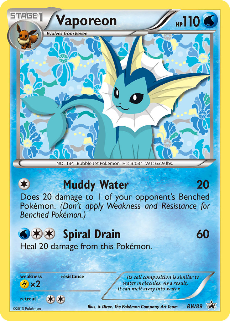 Vaporeon - BW89 - Black & White Promos