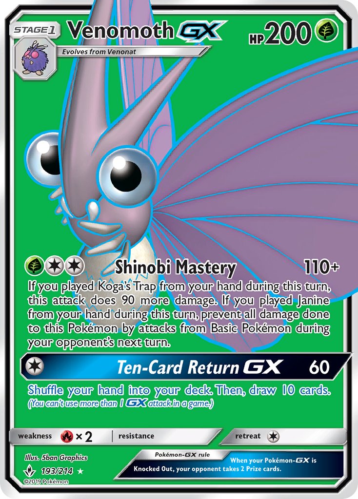 Venomoth-GX - 193 - Unbroken Bonds