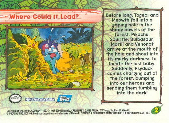 Where Could It Lead? - 2 - Topps - Pokemon the Movie 2000 - back