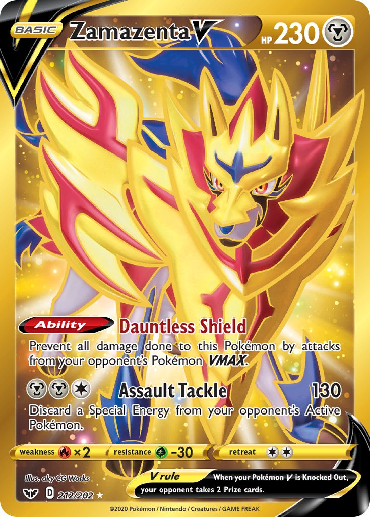 Check the actual price of your Zamazenta V 212/202 Pokemon card