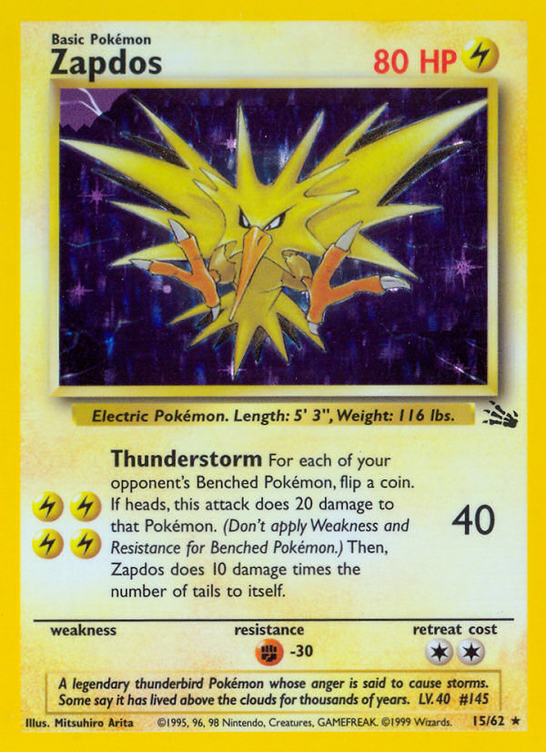 Zapdos Fossil set unlimited