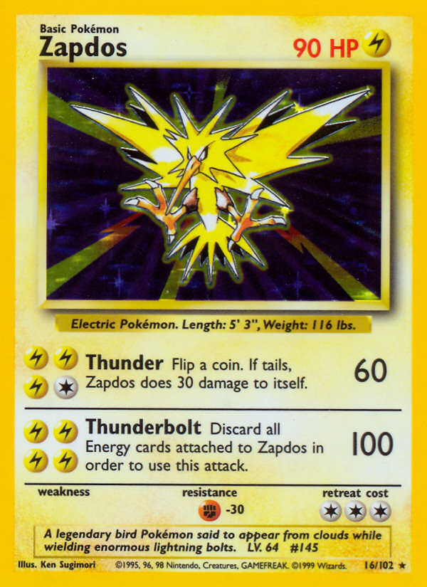 Zapdos Base set Unlimited