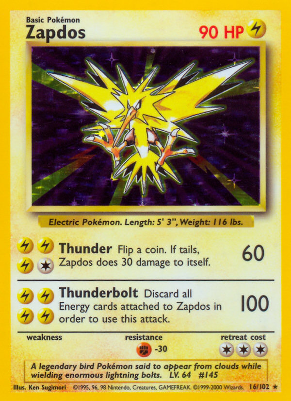 Zapdos Base set 4th print