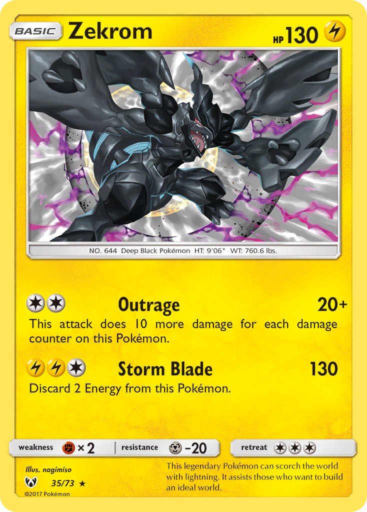 ZEKROM 47/114 BLACK & WHITE Pokemon Card RARE HOLO 130 HP!