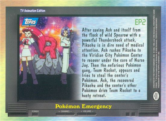 Pokémon Emergency - EP2 - Topps - Series 2 - back