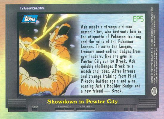 Showdown in Pewter City - EP5 - Topps - Series 2 - back