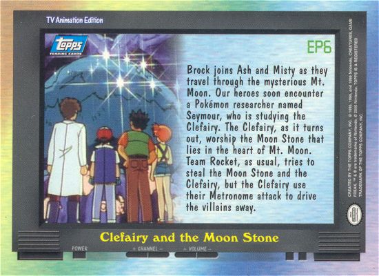 Clefairy and the Moon Stone - EP6 - Topps - Series 2 - back