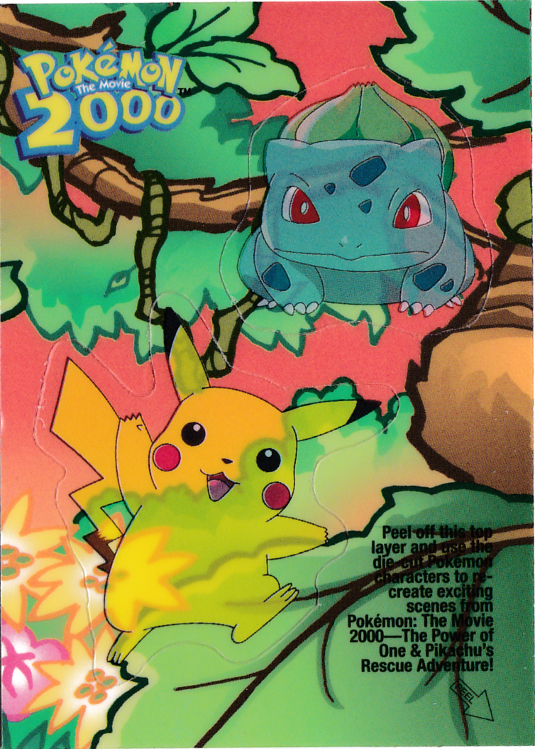 Bulbasaur and Pikachu - 8 of 10 - Topps - Pokemon the Movie 2000 - front