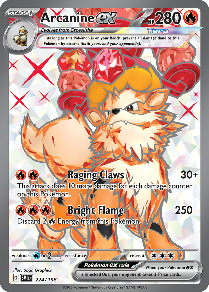 Arcanine ex-224-Scarlet-Violet