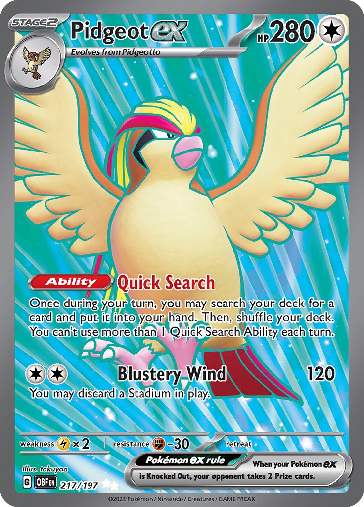 Pidgeot ex-217-Obsidian-Flames