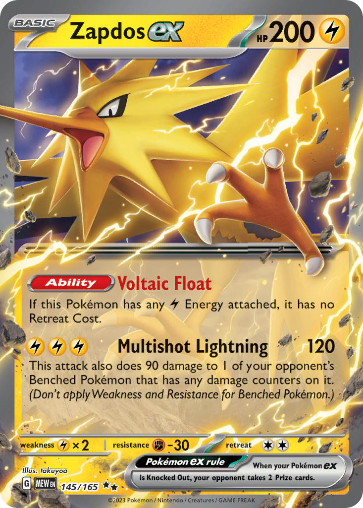 Card Zapdos-EX 48/135 da coleção Plasma Storm